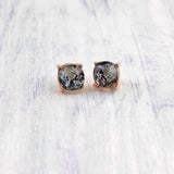 Resin stone stud earrings